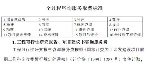 全過(guò)程工程咨詢服務(wù)設(shè)計(jì)的領(lǐng)域項(xiàng)目及費(fèi)用標(biāo)準(zhǔn)參考